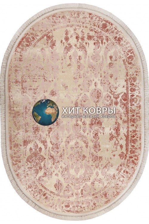 Турецкий ковер Tajmahal 06501 Розовый овал